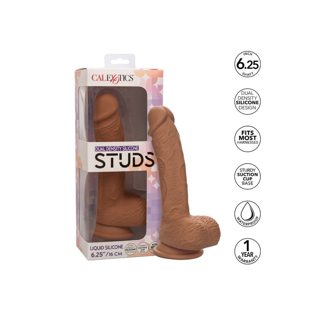 CALEXOTICS - STUDS DUAL DENSITY 16 CM DARK DONG