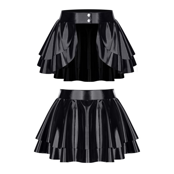 DEMONIQ - MADLENE PEPLUM VINYL SKIRT