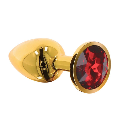 TABOOM - BONDAGE IN LUXURY - SMALL RØD/GULD DIAMANT BUTT PLUG SMALL
