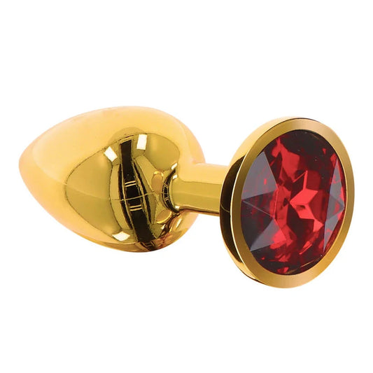 TABOOM - BONDAGE IN LUXURY - MEDIUM RØD/GULD DIAMANT BUTT PLUG