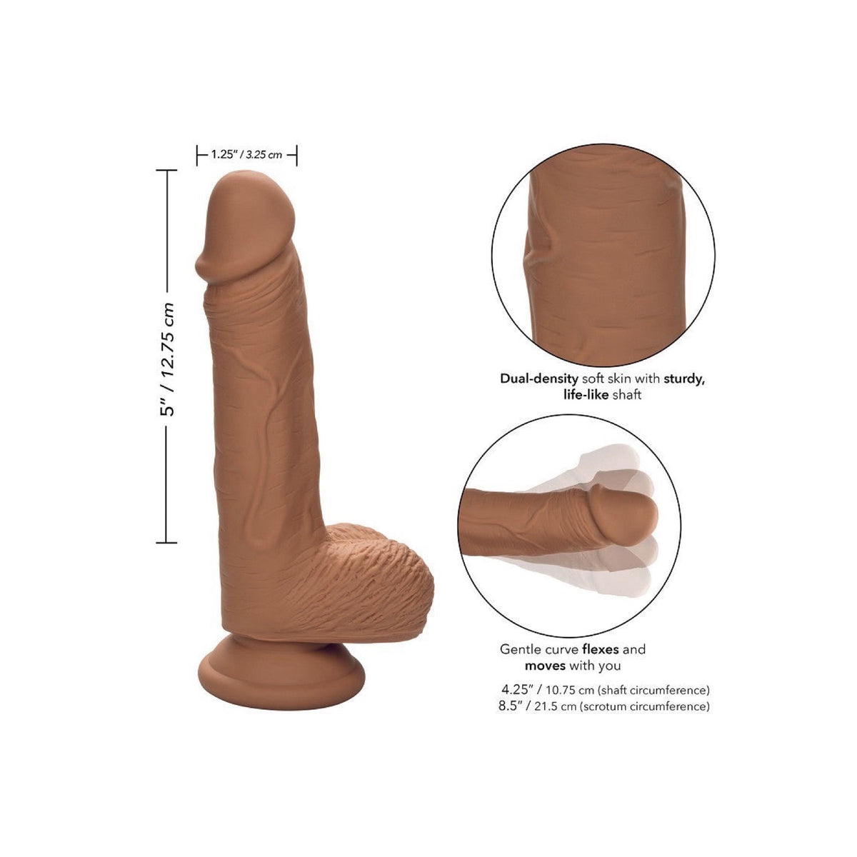 CALEXOTICS - STUDS DUAL DENSITY 12,5 CM DARK DONG