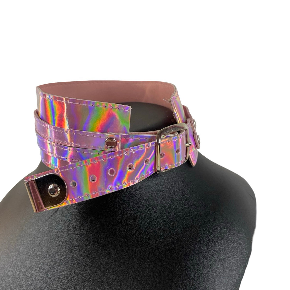 KINK KBH // HANDCRAFTED - BREDT PINK HOLO HALSBÅND