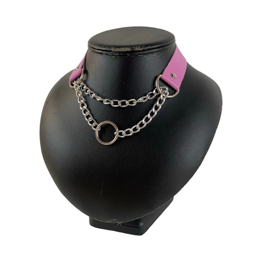 KINK KBH // HANDCRAFTED - LYSERØD PYNTE KVÆLER HALSBÅND