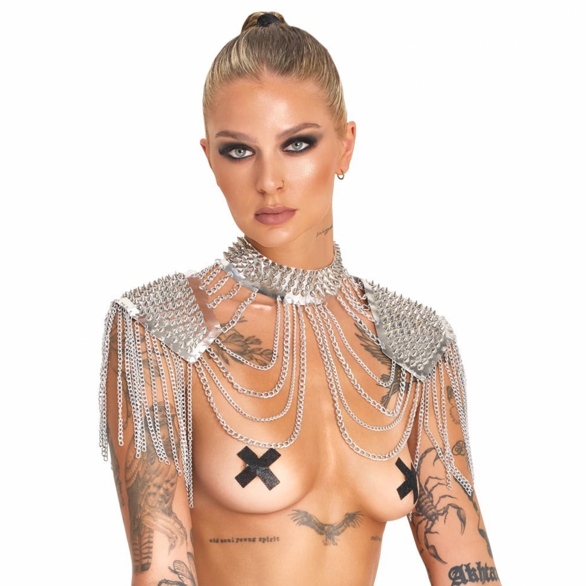 BAD KITTY - CHAIN COLLAR HARNESS