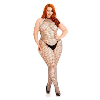 LEG AVENUE - FISHNET CATSUIT MED ÅBEN RYG