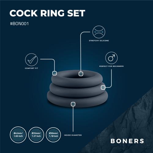 Boners - Sæt med 3 penisringe